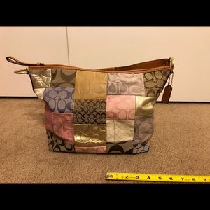 Coach Patchwork Bucket Satchel Purse pastels